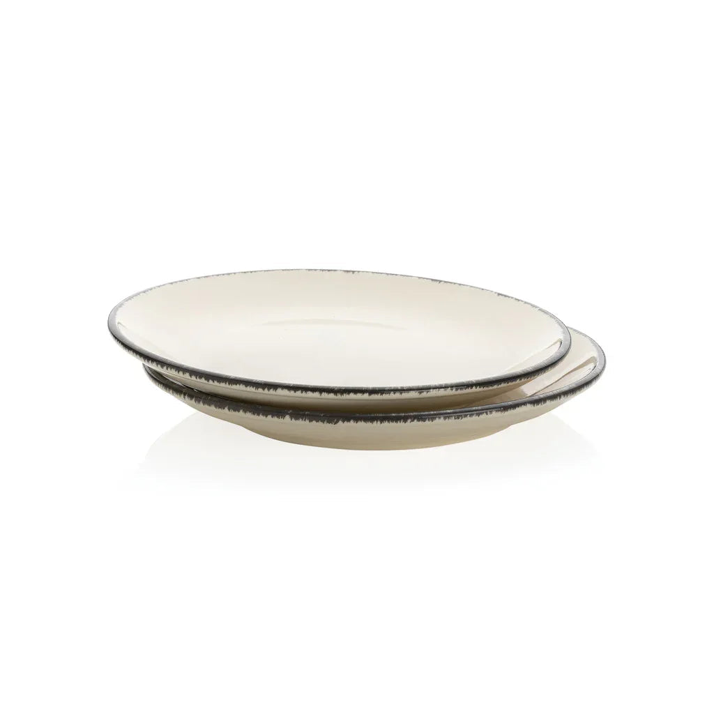 Ukiyo-Home Elegant White Ceramic Dinner Plates Set of 2: Durable, Stylish, Dishwasher Safe - Gomix Brands Outlet